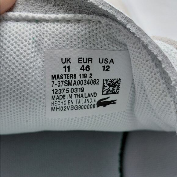 Lacoste Mens Sneakers Size 12 White Leather Suede Low Top Preppy Streetwear Y2K - Picture 8 of 11